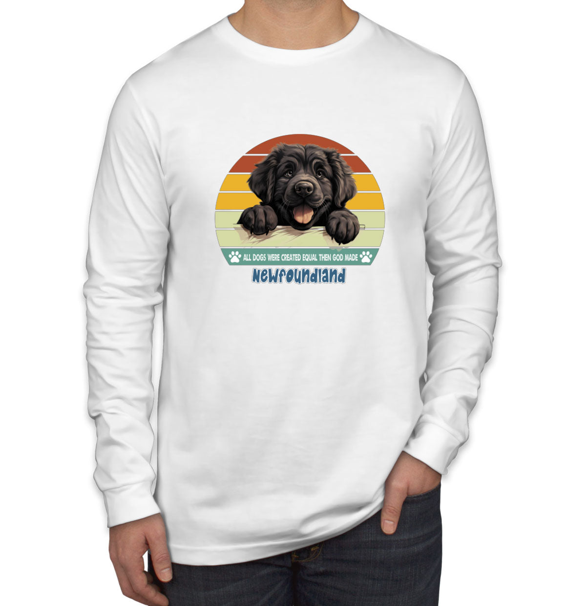 All Dogs Were Created Equal Newfoundland Men's Long Sleeve Shirt