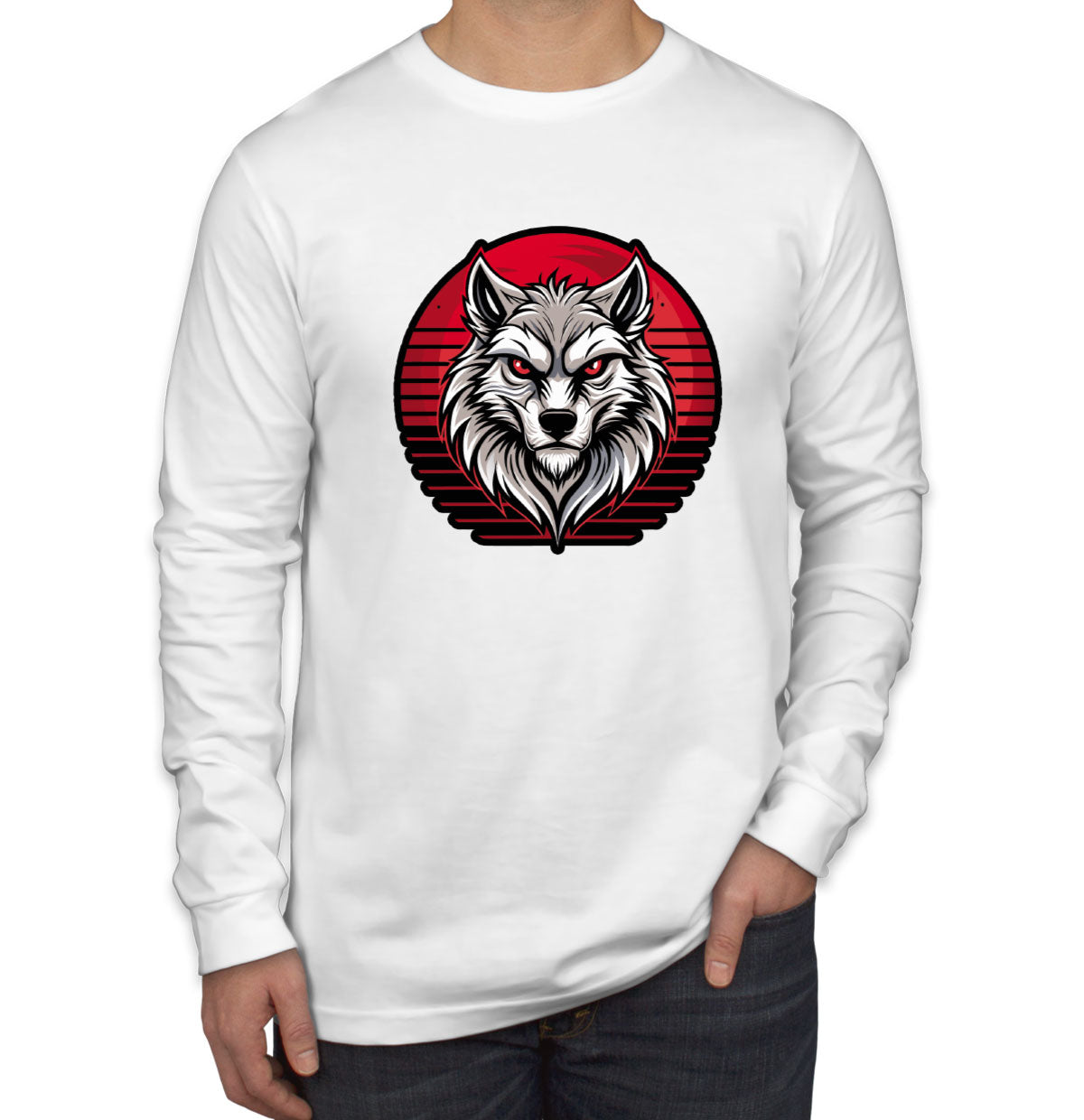 Wolf Head Men's Long Sleeve Shirt