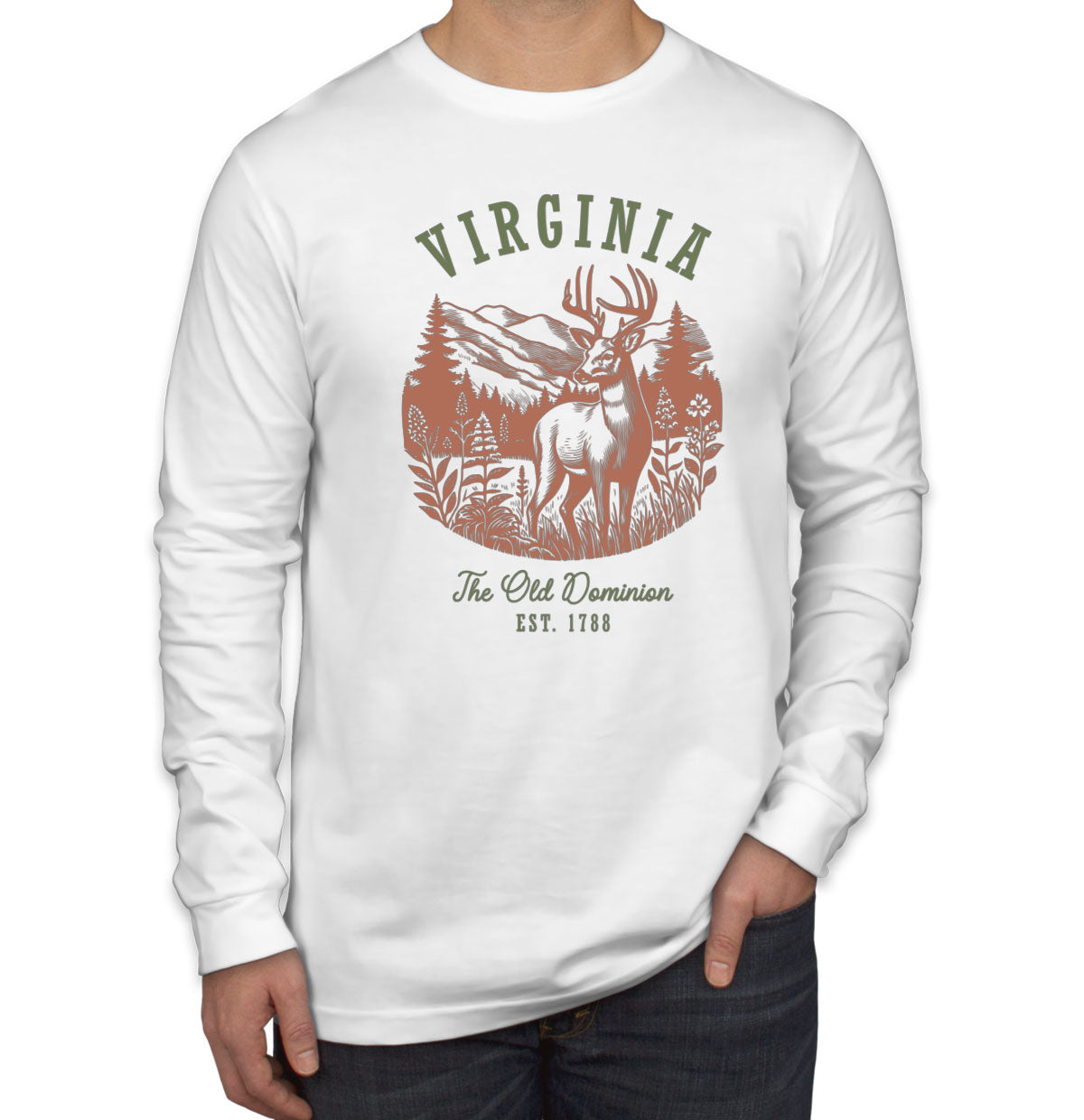 Virginia State Vintage Men's Long Sleeve Shirt