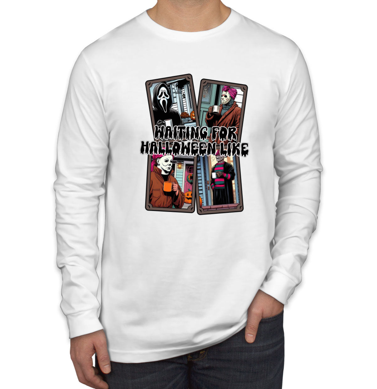 Waiting For Halloween Like Men's Long Sleeve Shirt
