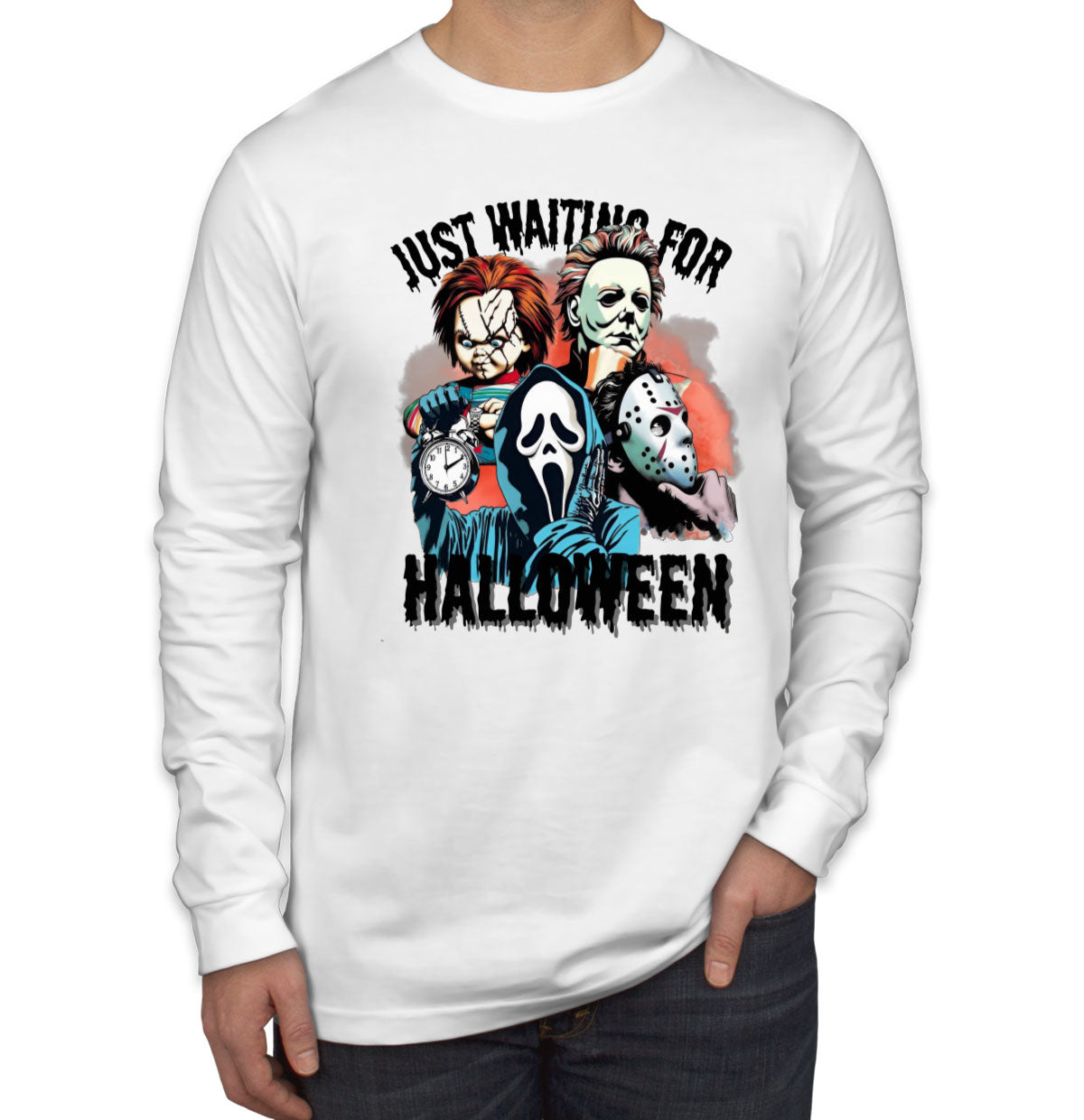 Just Waiting For Halloween Men's Long Sleeve Shirt