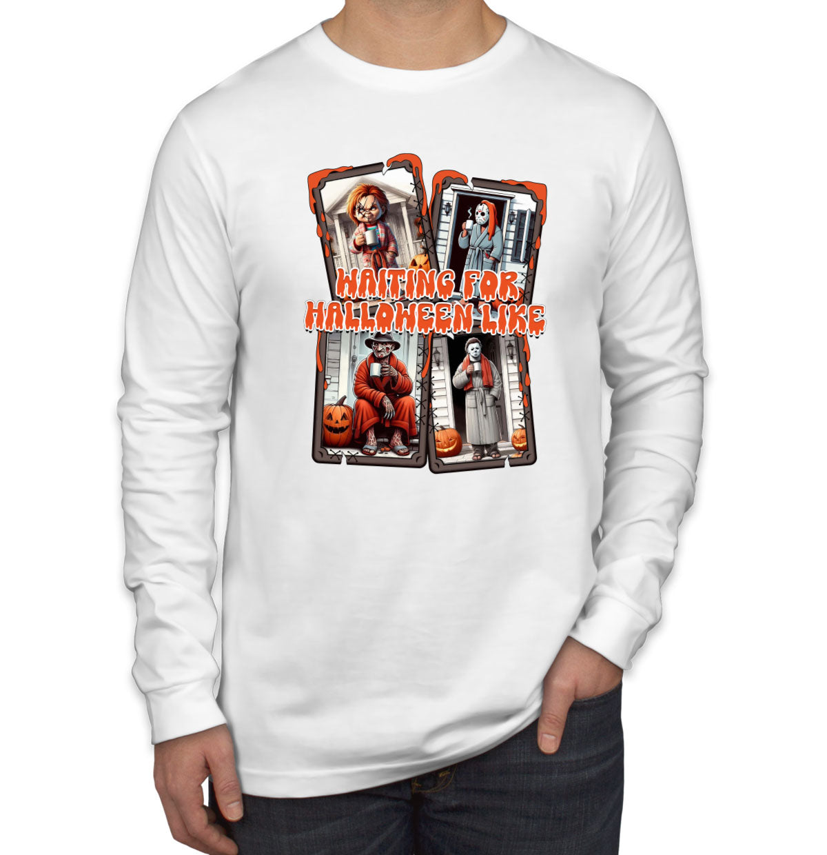 Waiting For Halloween Like Men's Long Sleeve Shirt