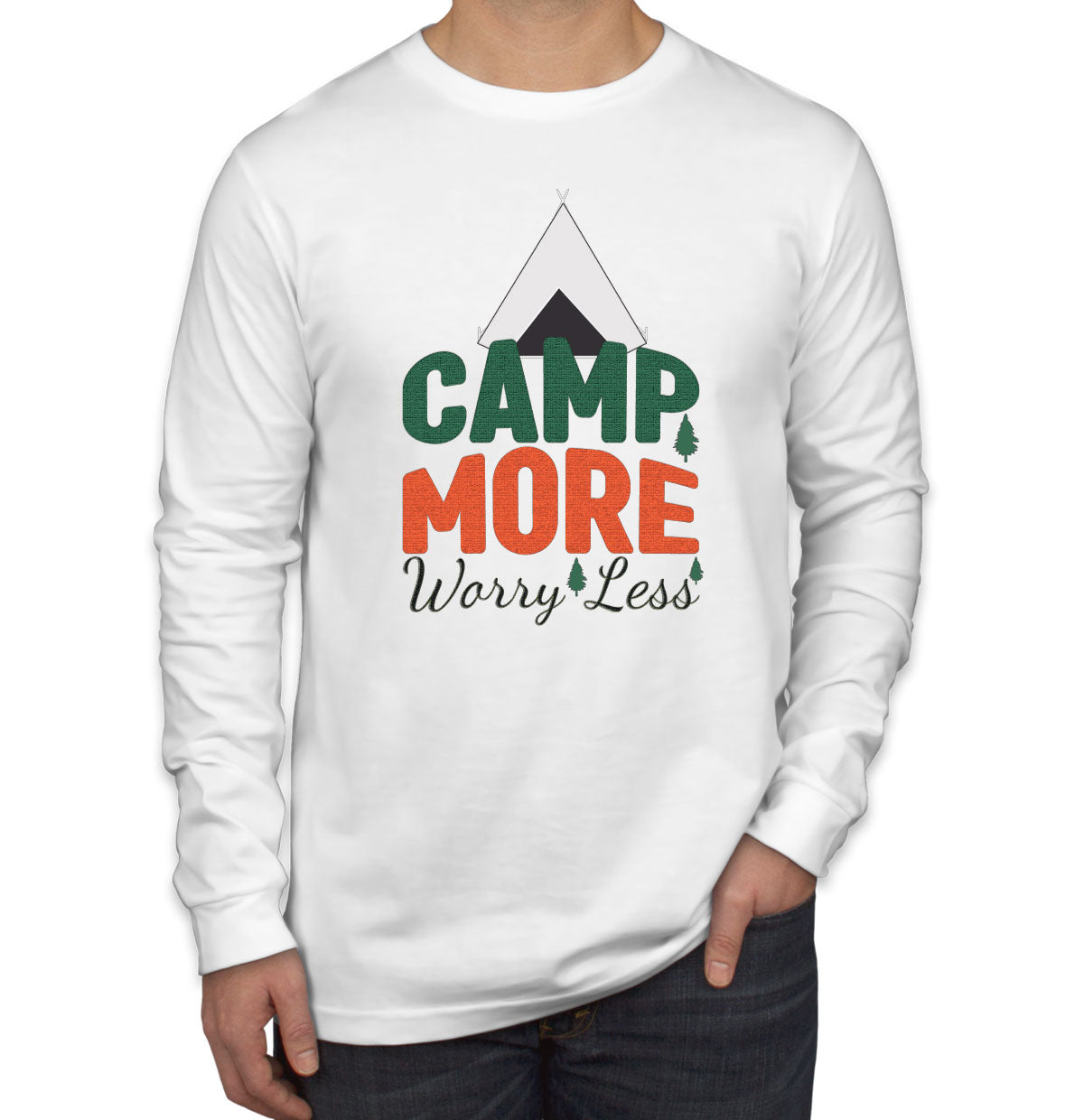 Camp More Worry Less Men's Long Sleeve Shirt