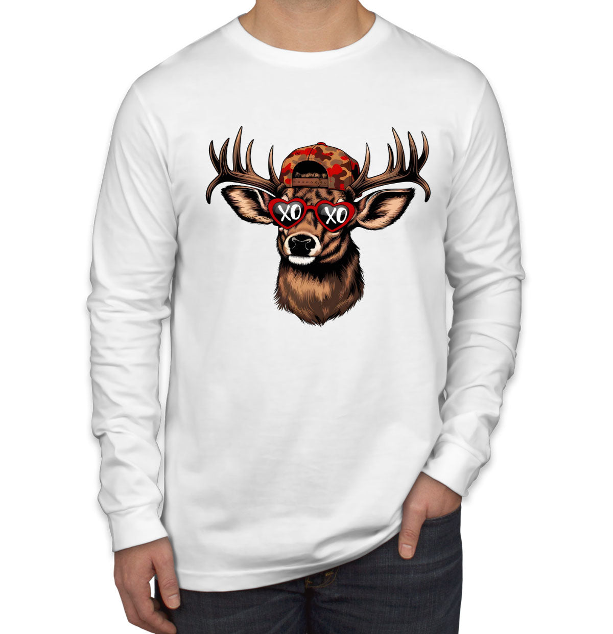 XOXO Deer Hunting Men's Long Sleeve Shirt