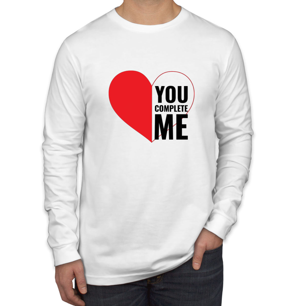 You Complete Me Valentine's Day Men's Long Sleeve Shirt