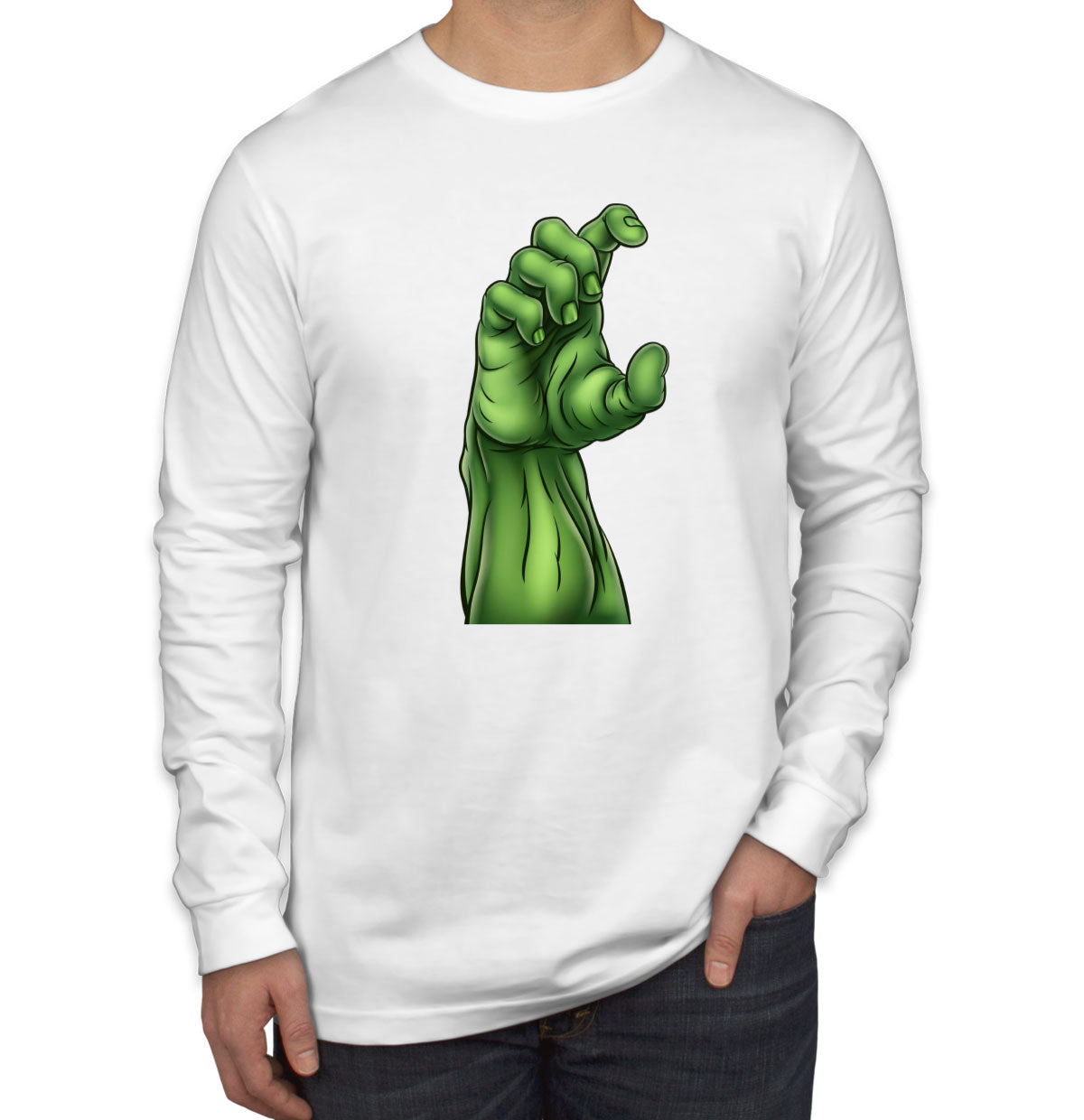 Zombie Monster Hand Halloween Men's Long Sleeve Shirt