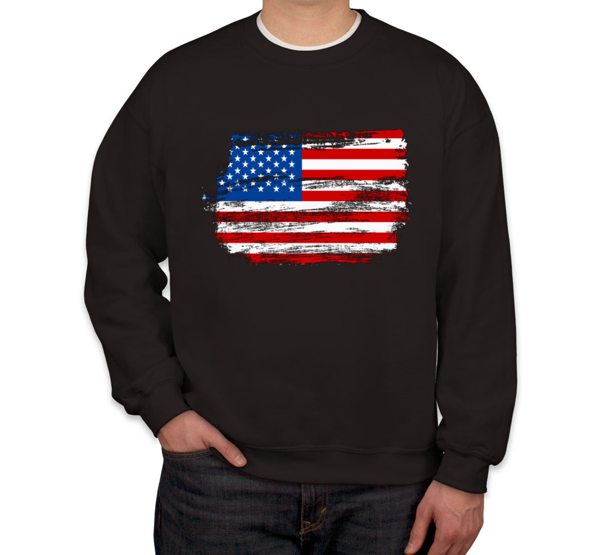 Distressed USA American Flag Unisex Sweatshirt