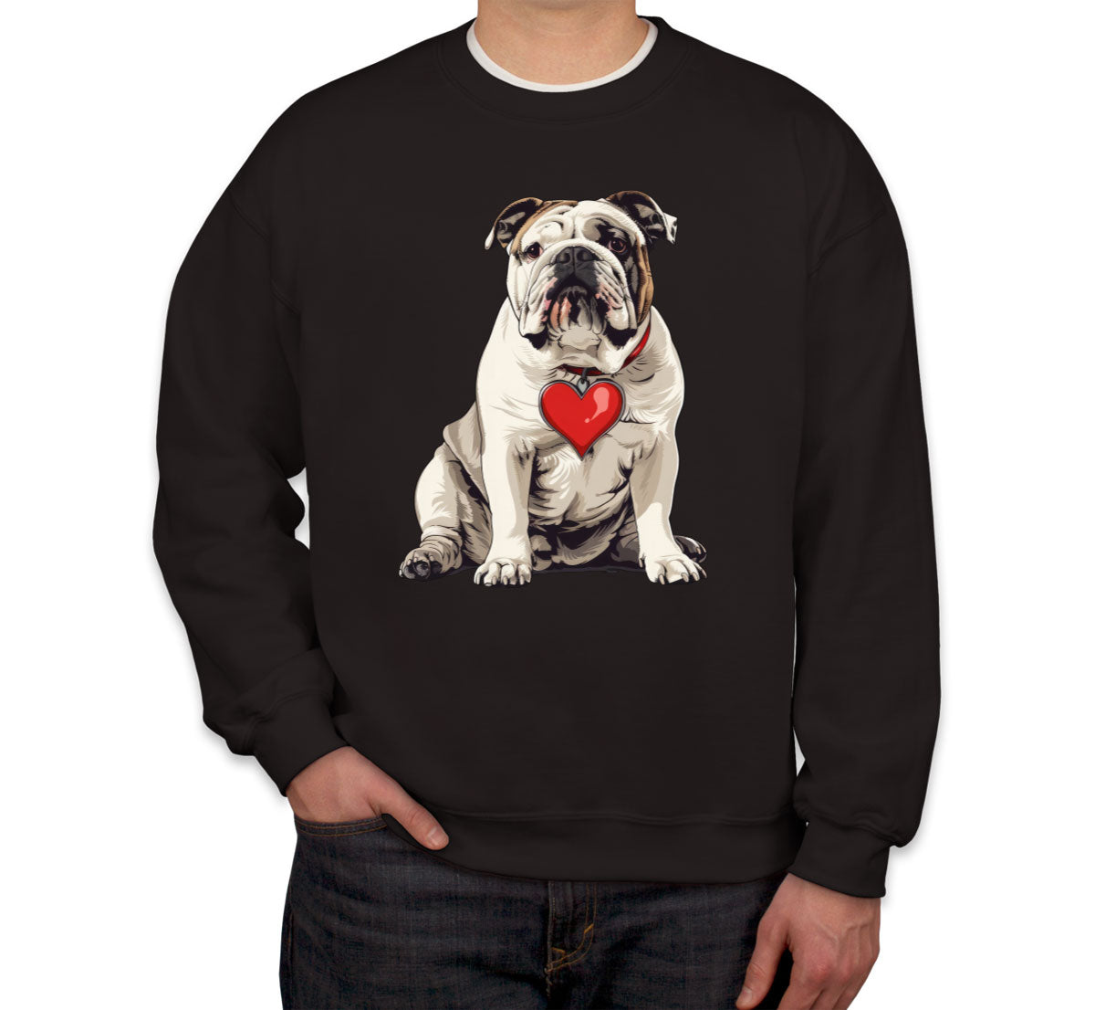 Bulldog With Heart Unisex Sweatshirt