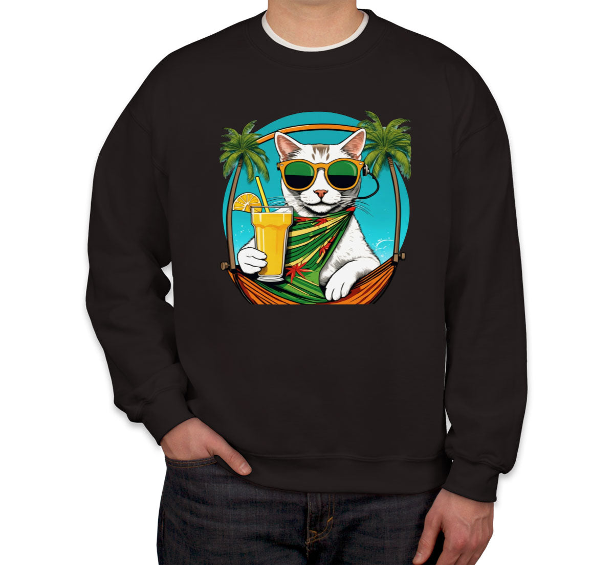 Cool Cat With Sunglasses Unisex Sweatshirt