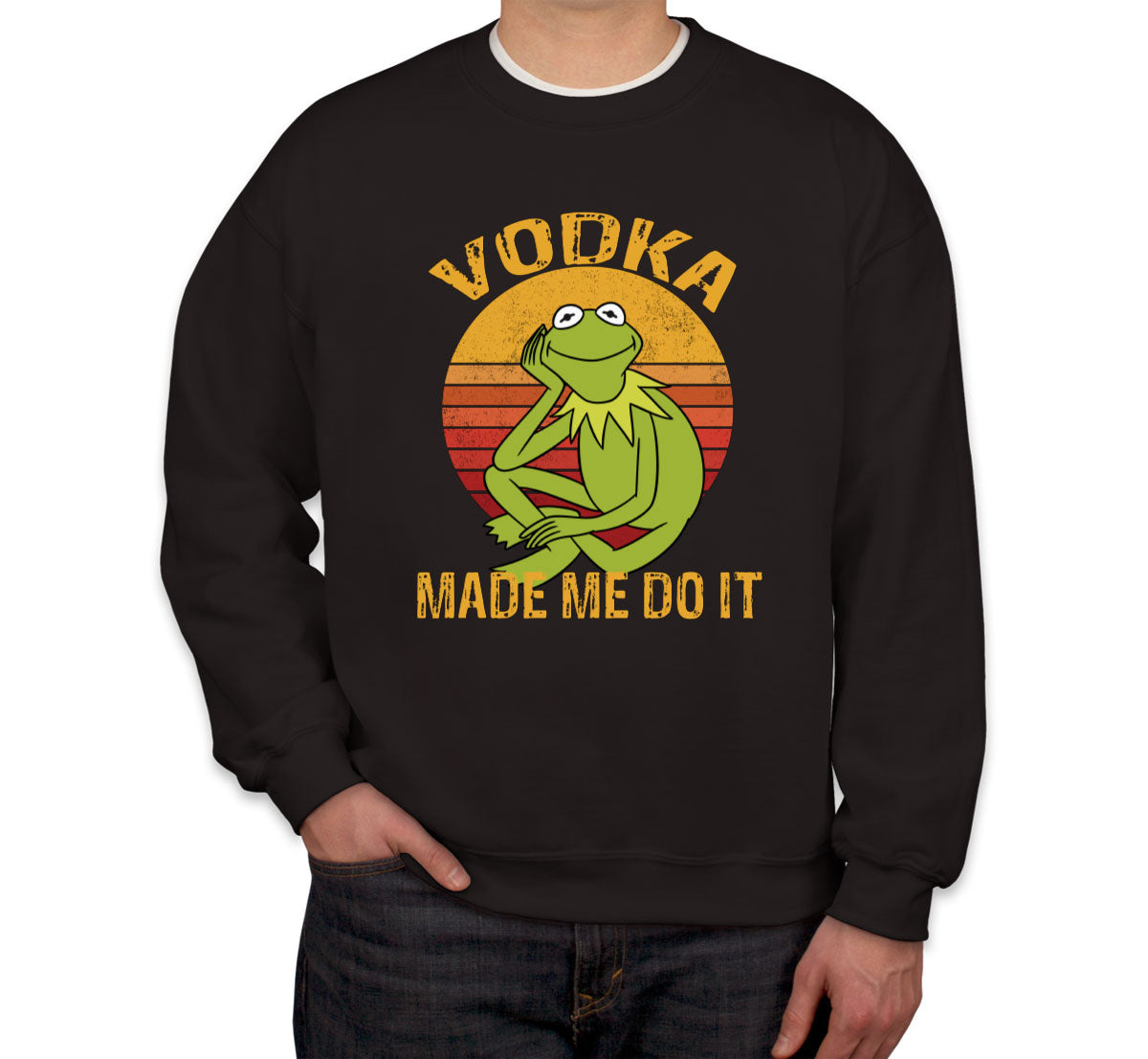 Vodka Made Me Do It Frog Meme Unisex Sweatshirt