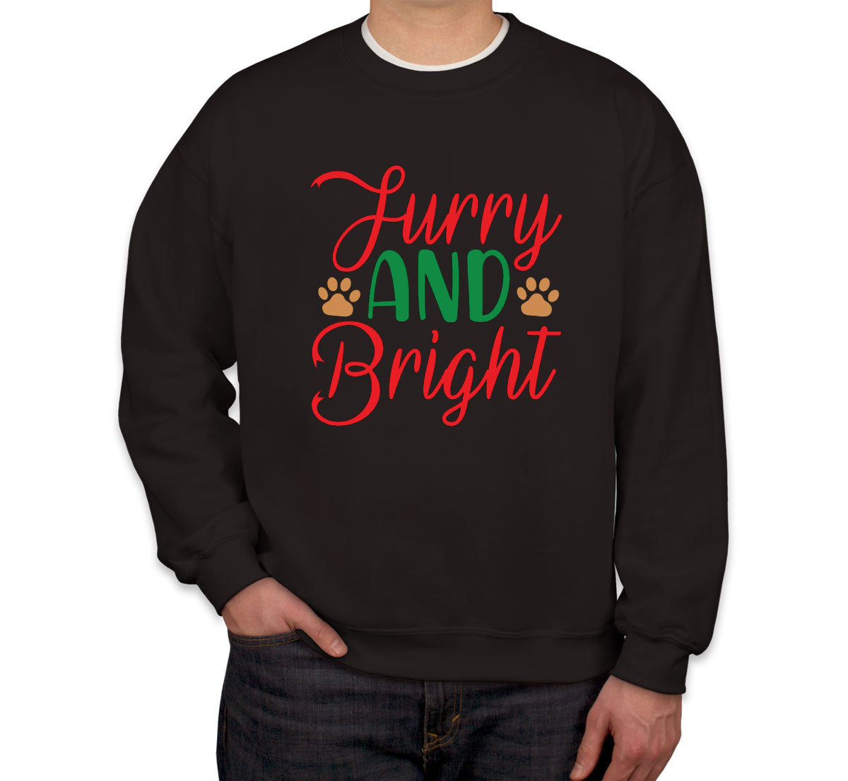 Furry And Bright Dog Paws Christmas Unisex Sweatshirt