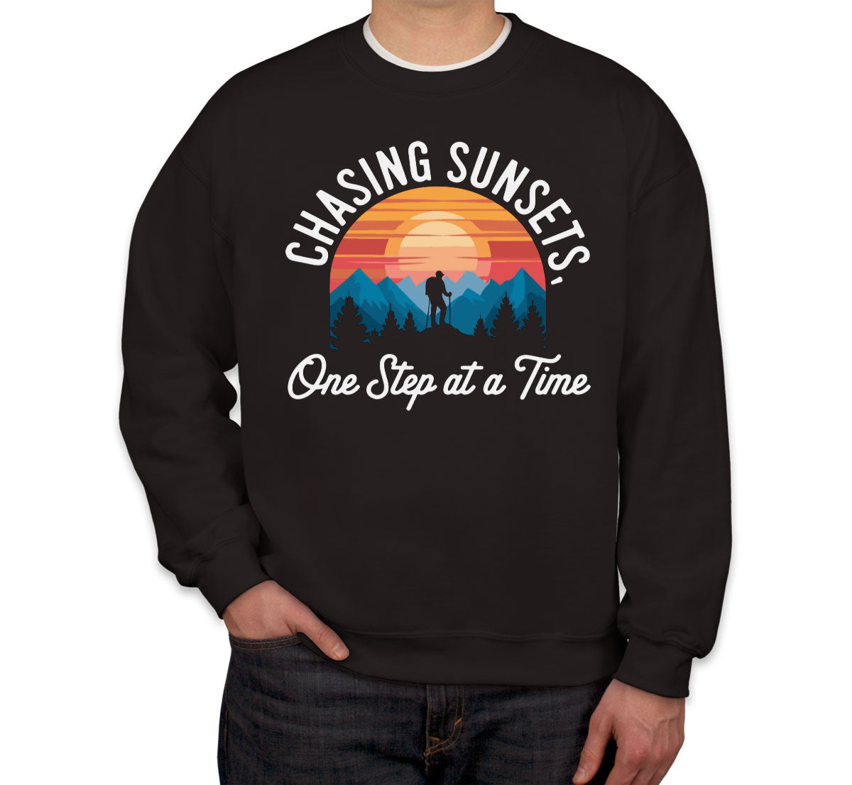 Chasing Sunsets, One Step At A Time Unisex Sweatshirt