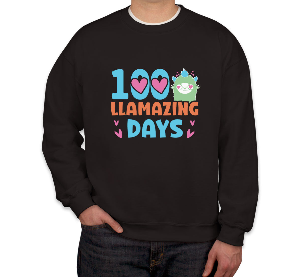 100 Llamazing Day Unisex Sweatshirt