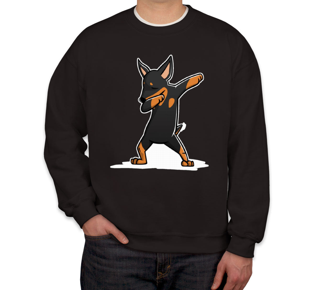 Dabbing Miniature Pinscher Dog Unisex Sweatshirt