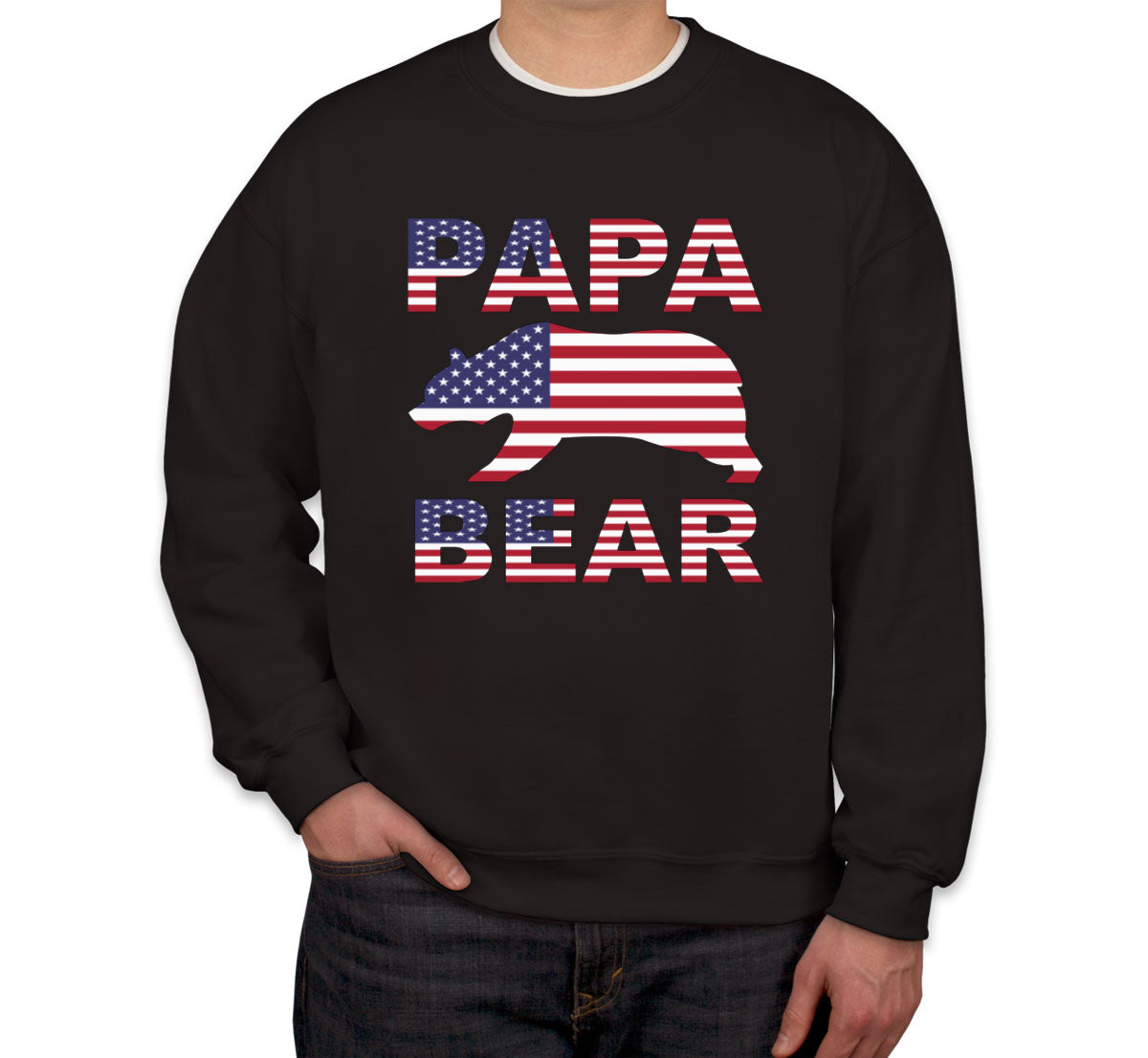 Papa Bear American Flag Unisex Sweatshirt