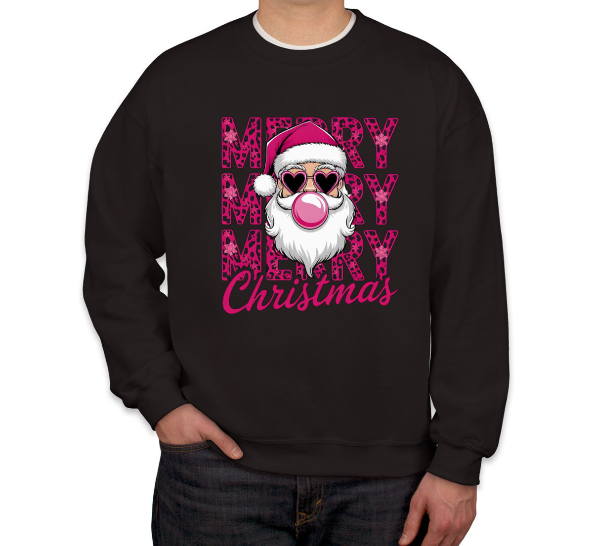 Santa Bubble Gum Merry Christmas Unisex Sweatshirt