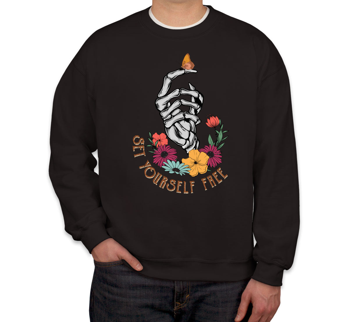 Set Yourself Free Skeleton Halloween Unisex Sweatshirt