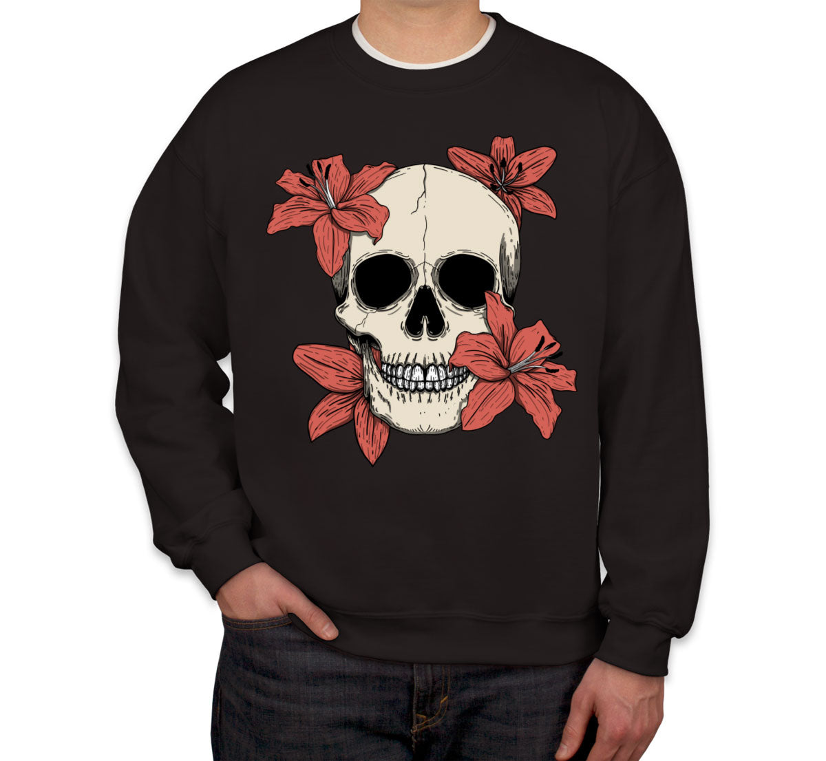 Skull With Flowers Unisex Sweatshirt