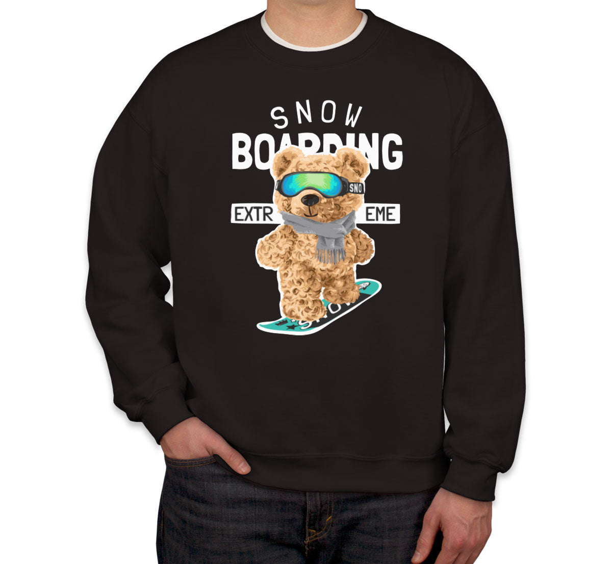 Teddy Bear Extreme Snowboarding Unisex Sweatshirt