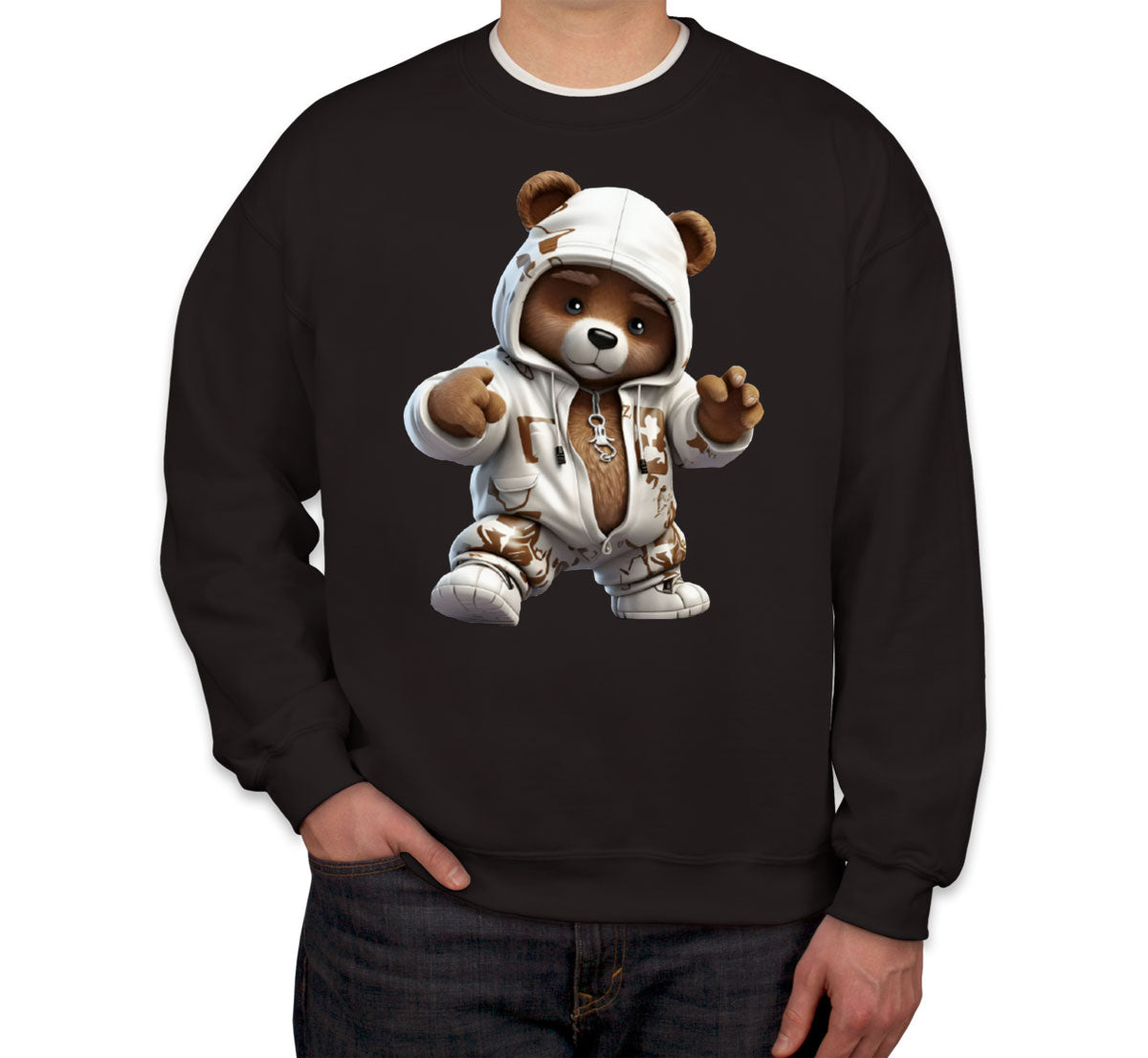 Teddy Bear Wearing Streetwear Unisex Sweatshirt