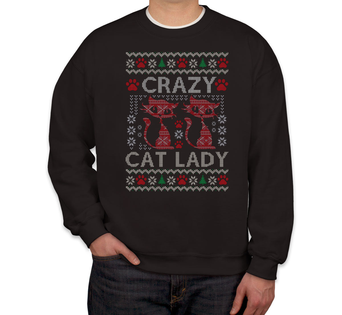 Crazy Cat Lady Ugly Christmas Sweater Unisex Sweatshirt