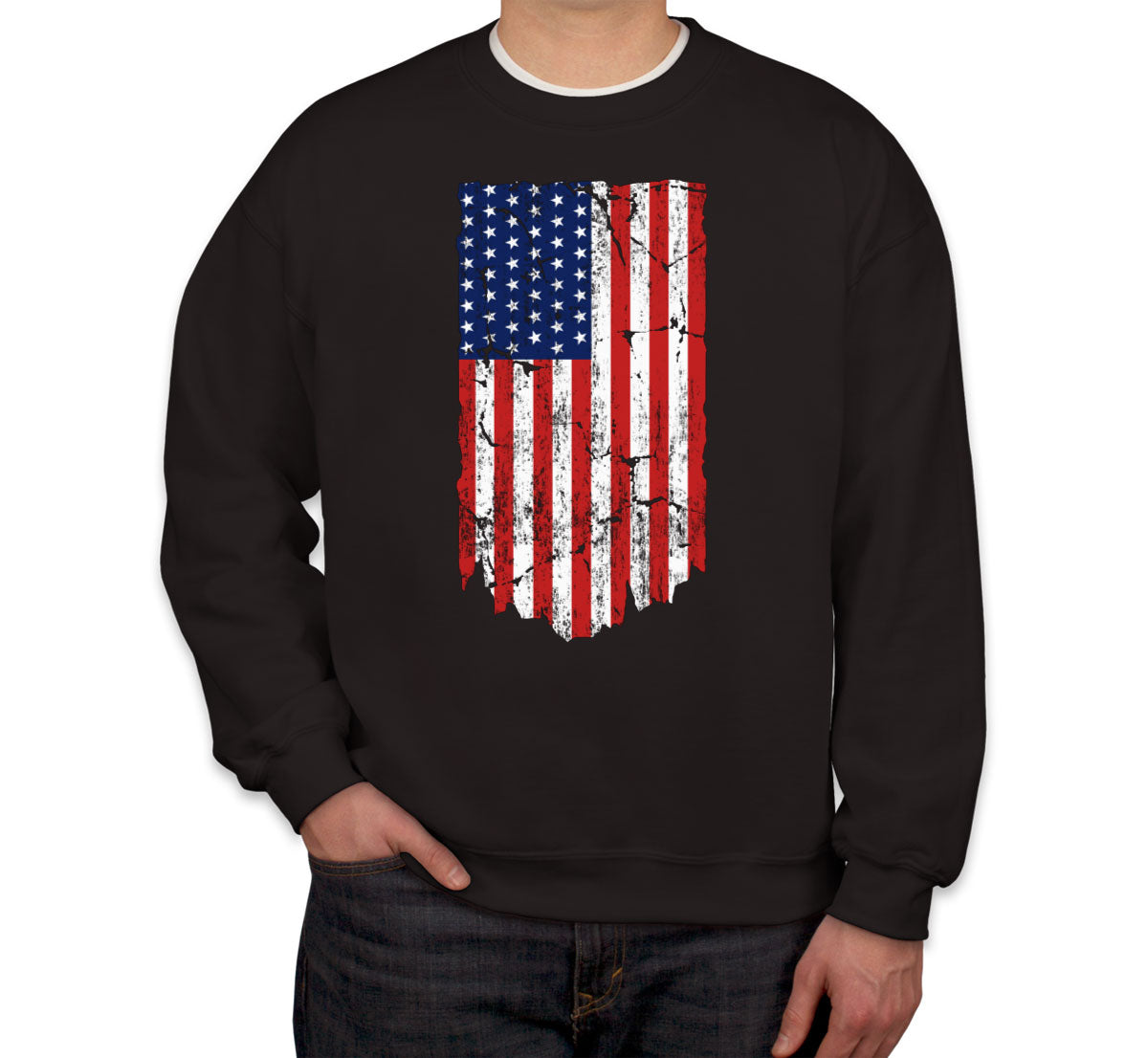 Distressed USA American Flag Unisex Sweatshirt