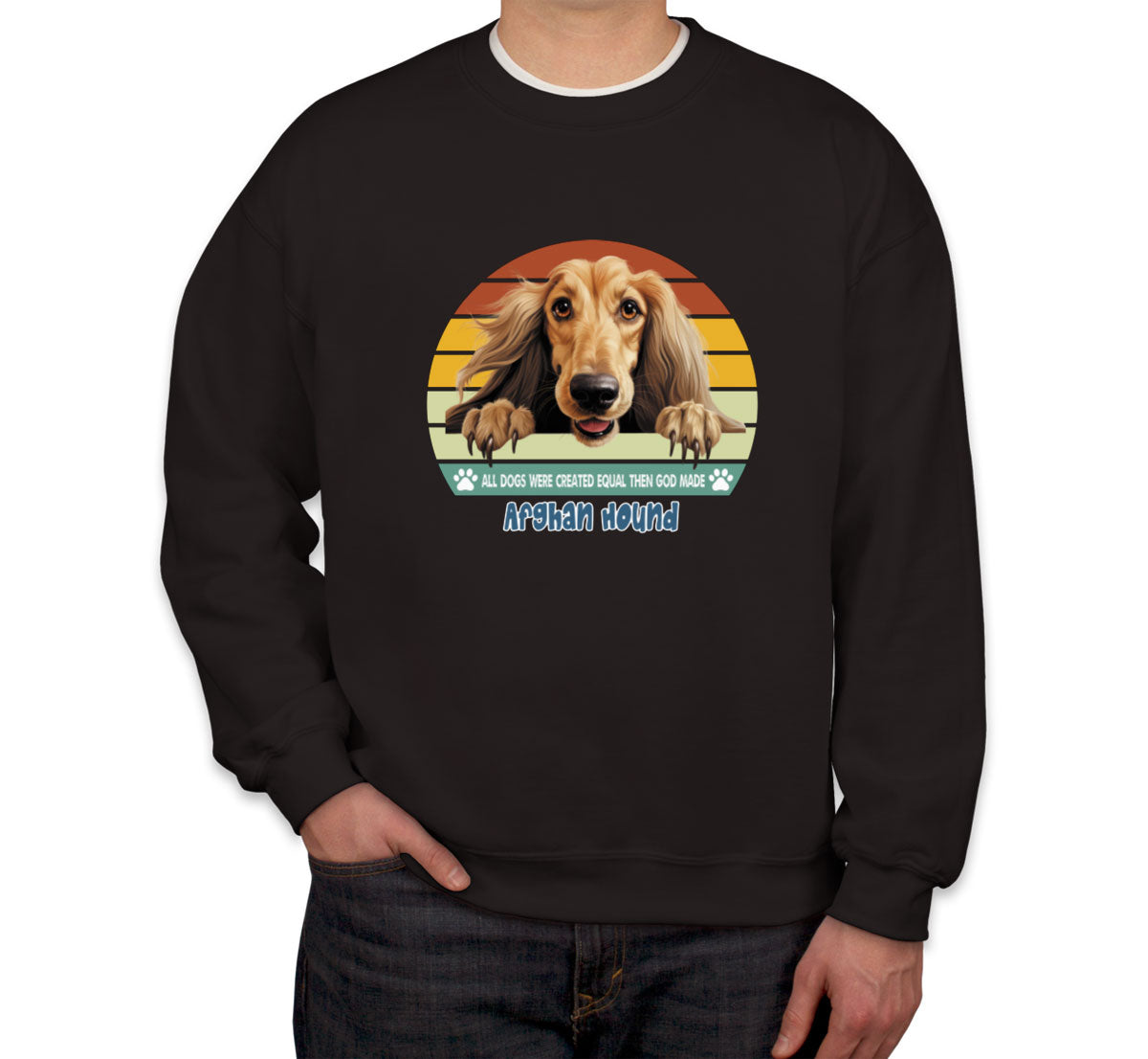 All Dogs Were Created Equal Afghan Hound Unisex Sweatshirt