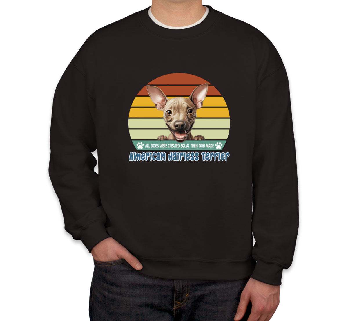 All Dogs Were Created Equal  American Hairless Terrier Unisex Sweatshirt