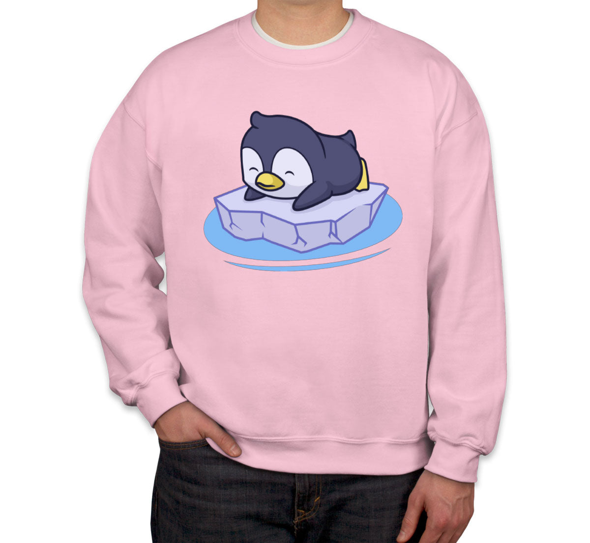 Penguin On Ice Block Unisex Sweatshirt