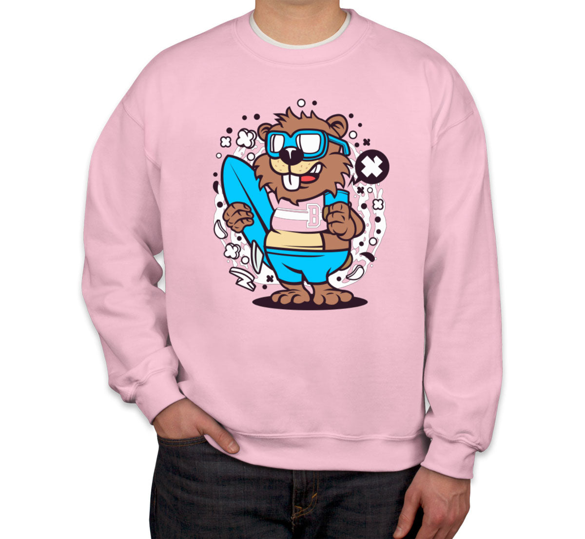 Surfing Beaver Unisex Sweatshirt