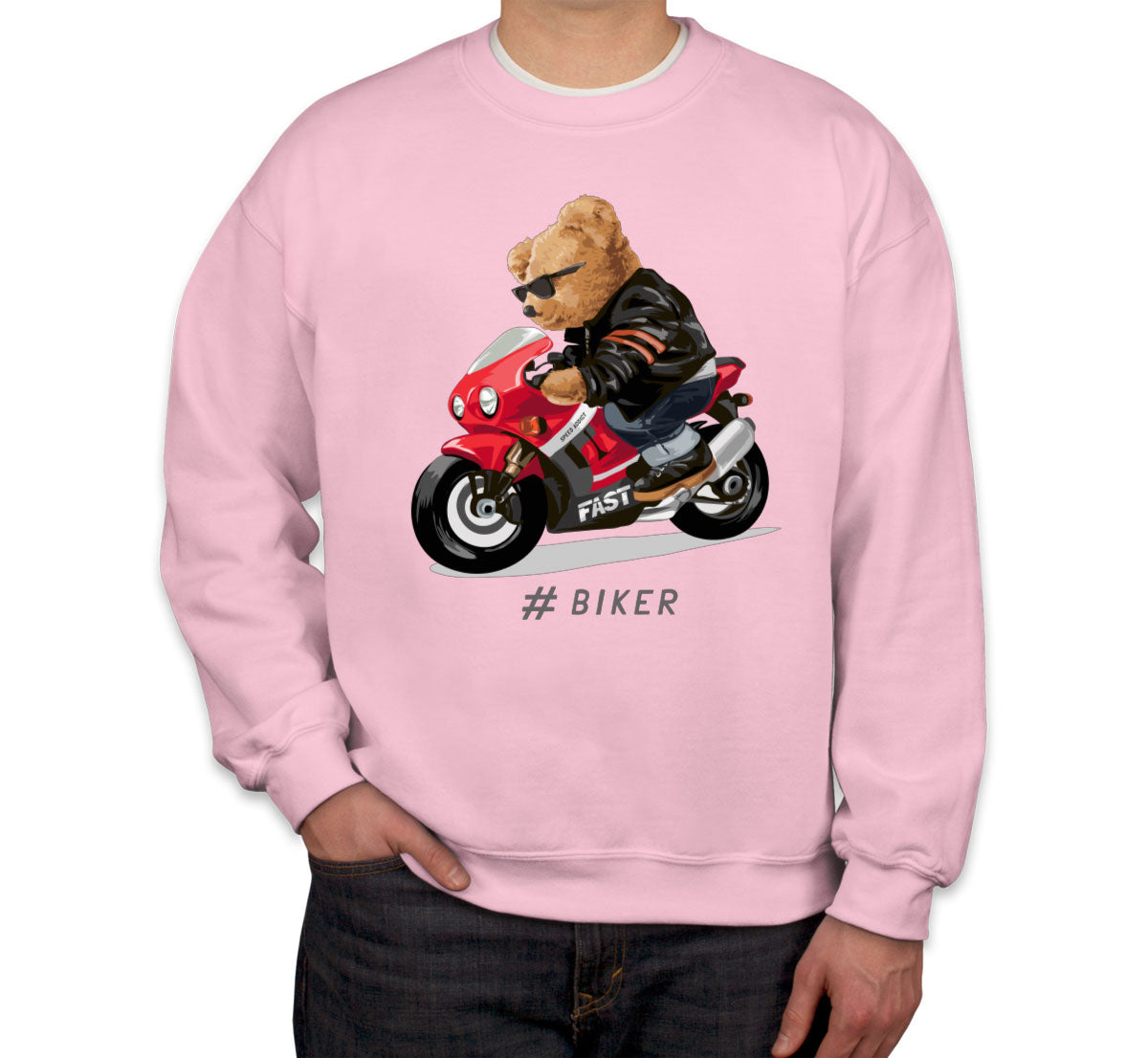 Teddy Bear Cool Biker Unisex Sweatshirt