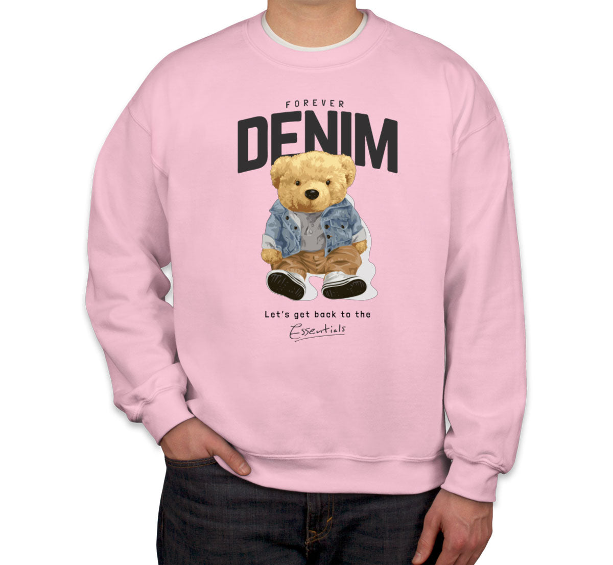 Teddy Bear Forever Denim Unisex Sweatshirt