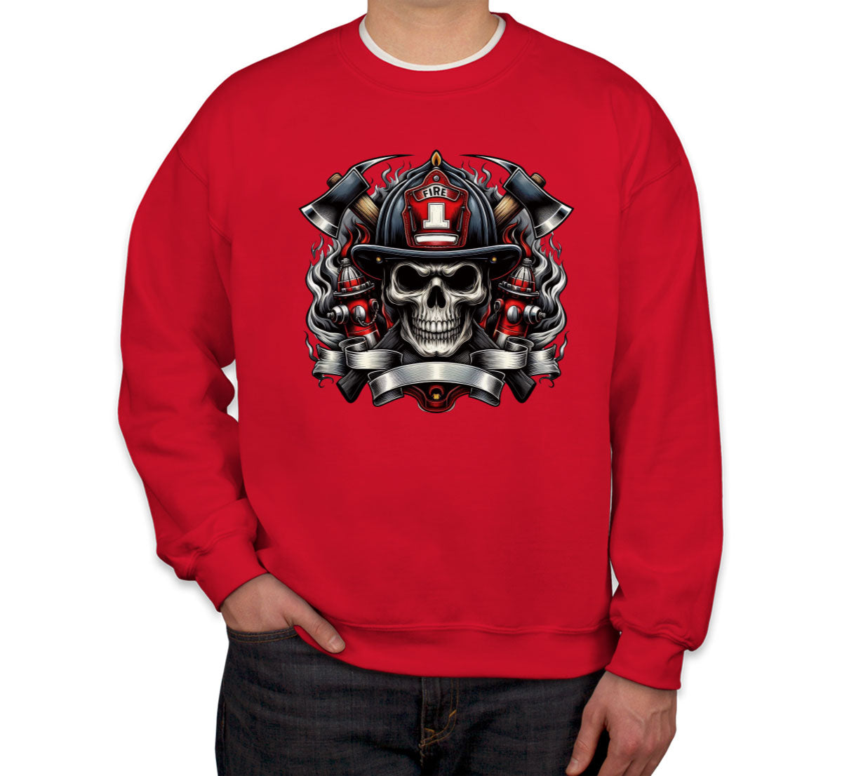 Firefighter Skull Unisex Sweatshirt