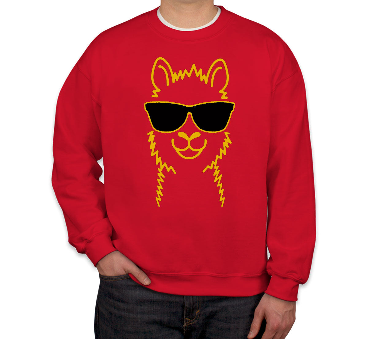 Llama With Sunglasses Unisex Sweatshirt