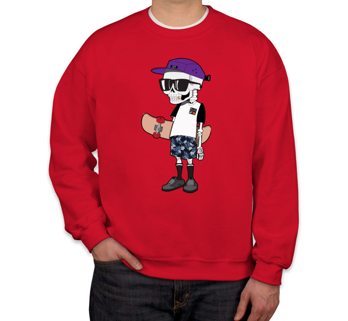 Skeleton Skateboard Unisex Sweatshirt