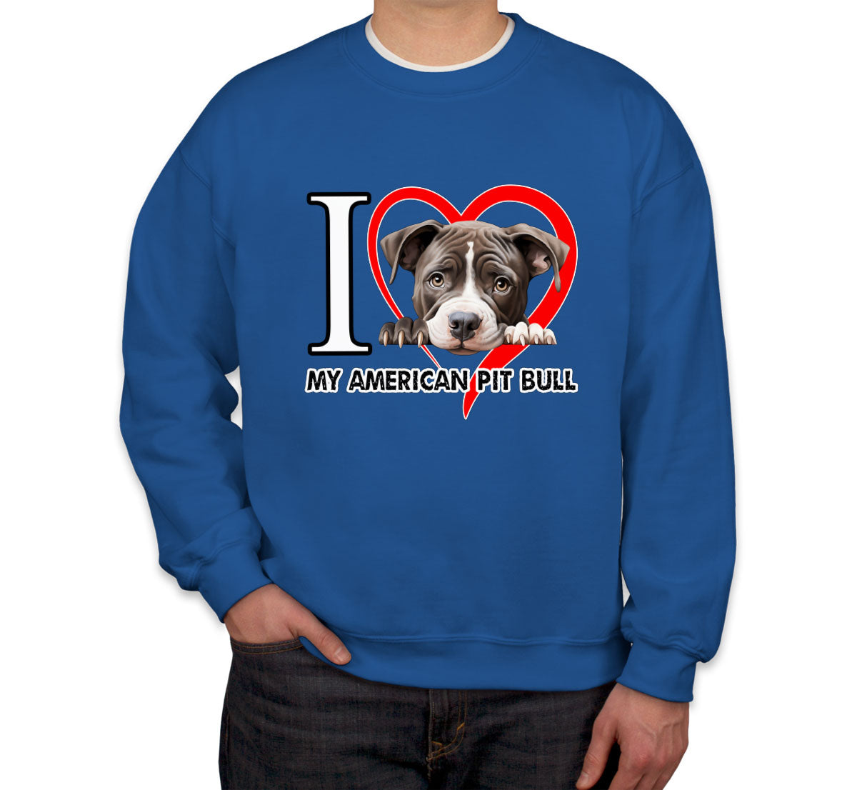 I Love My American Pitpull Dog Unisex Sweatshirt