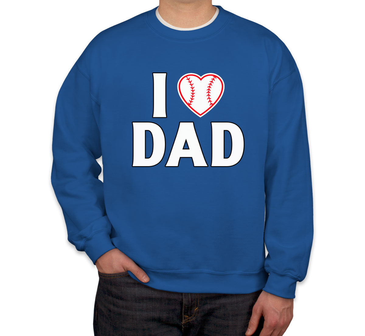 I Love Dad Baseball Heart Unisex Sweatshirt