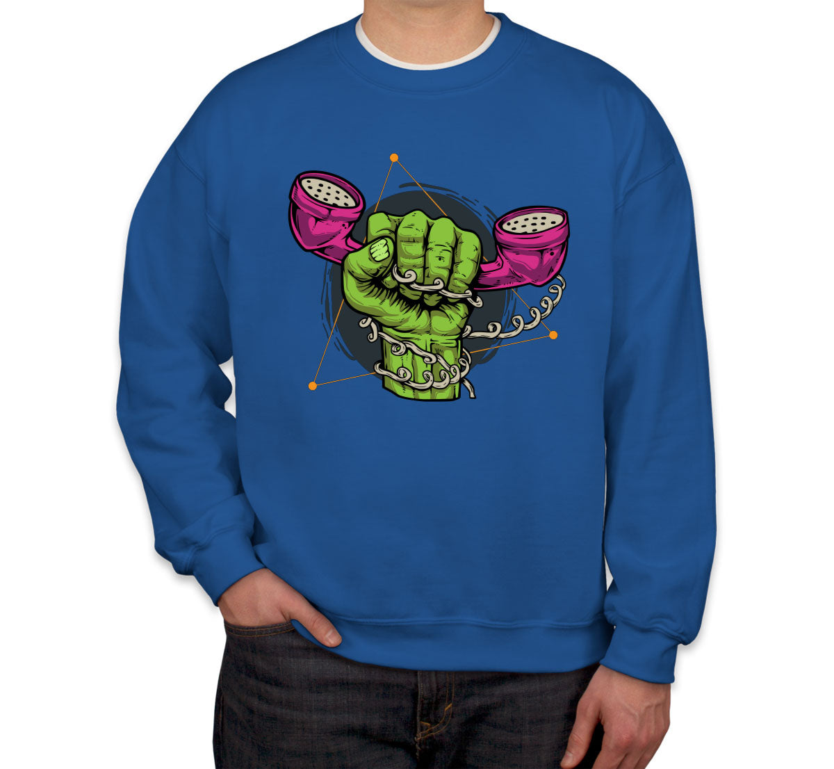 Zombie Hand Holding The Phone Unisex Sweatshirt