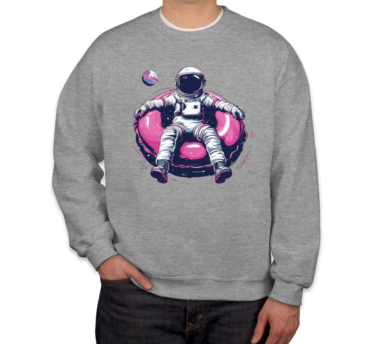 Astronaut On A Pink Float Unisex Sweatshirt