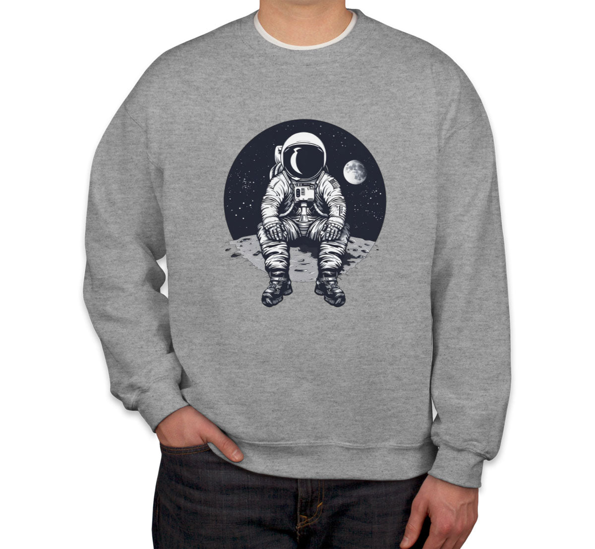 Astronaut Sitting On Moon Unisex Sweatshirt