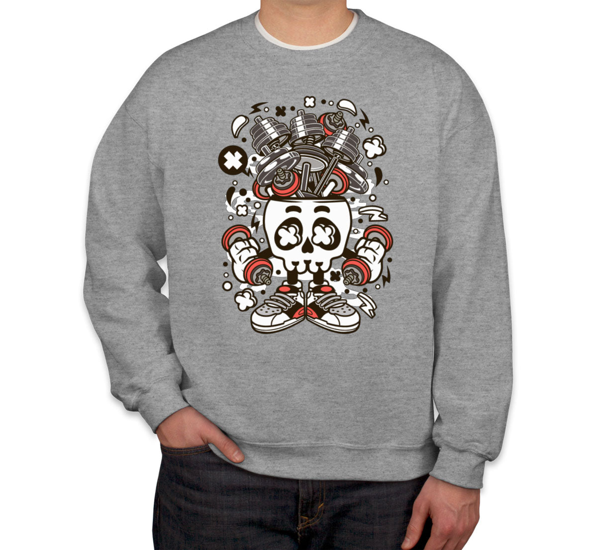 Barbell Skull Head Unisex Sweatshirt