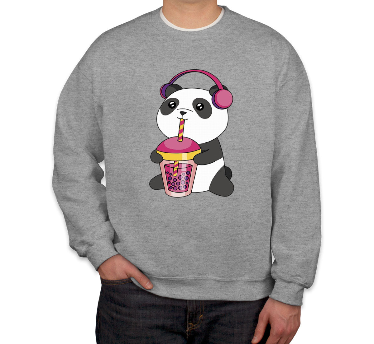 Panda Drinking Bubble Tea Unisex Sweatshirt
