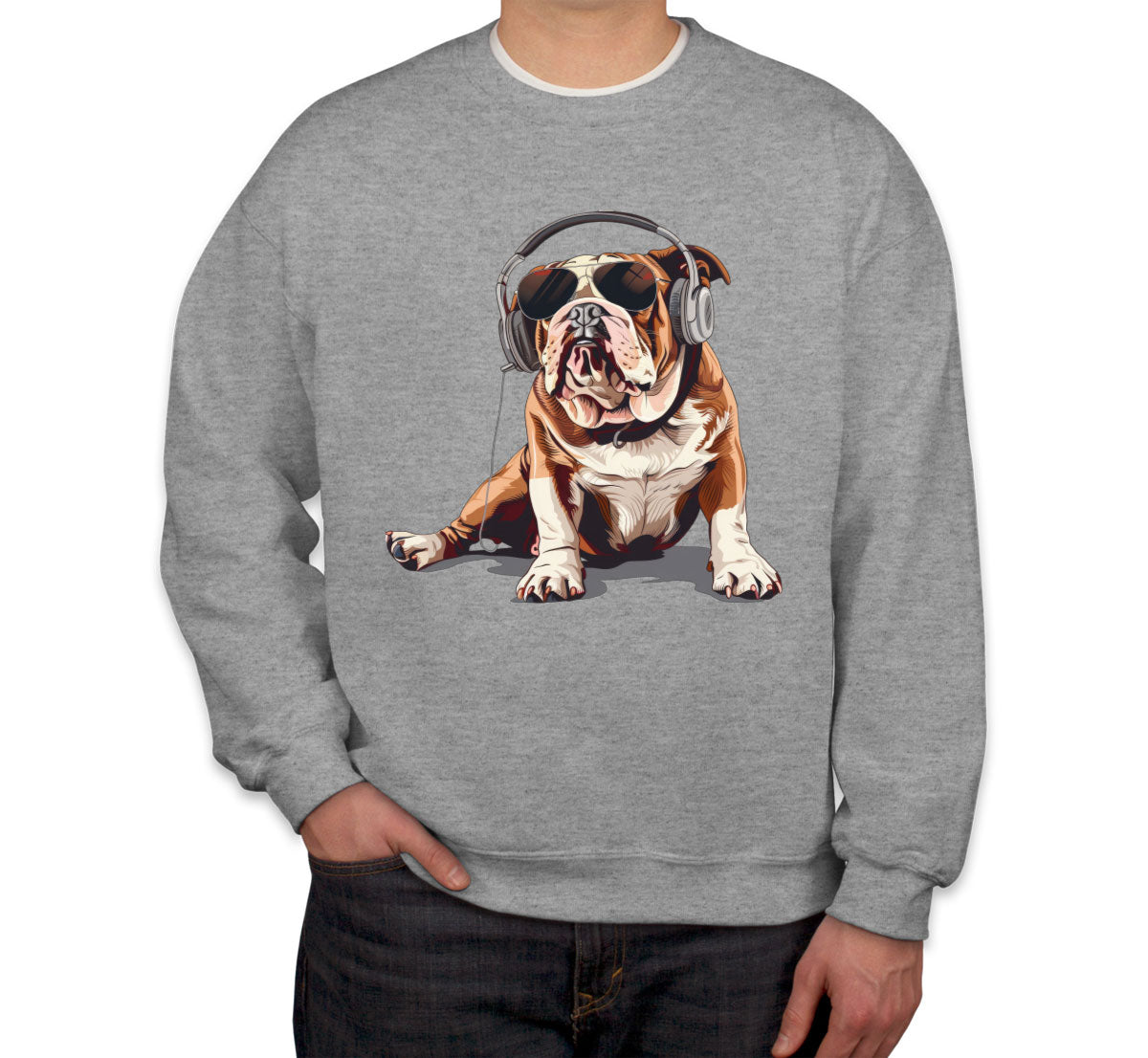 Bulldog With Headphone Unisex Sweatshirt