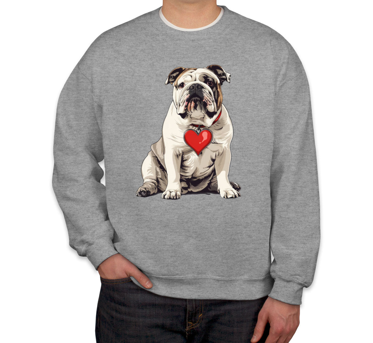 Bulldog With Heart Unisex Sweatshirt