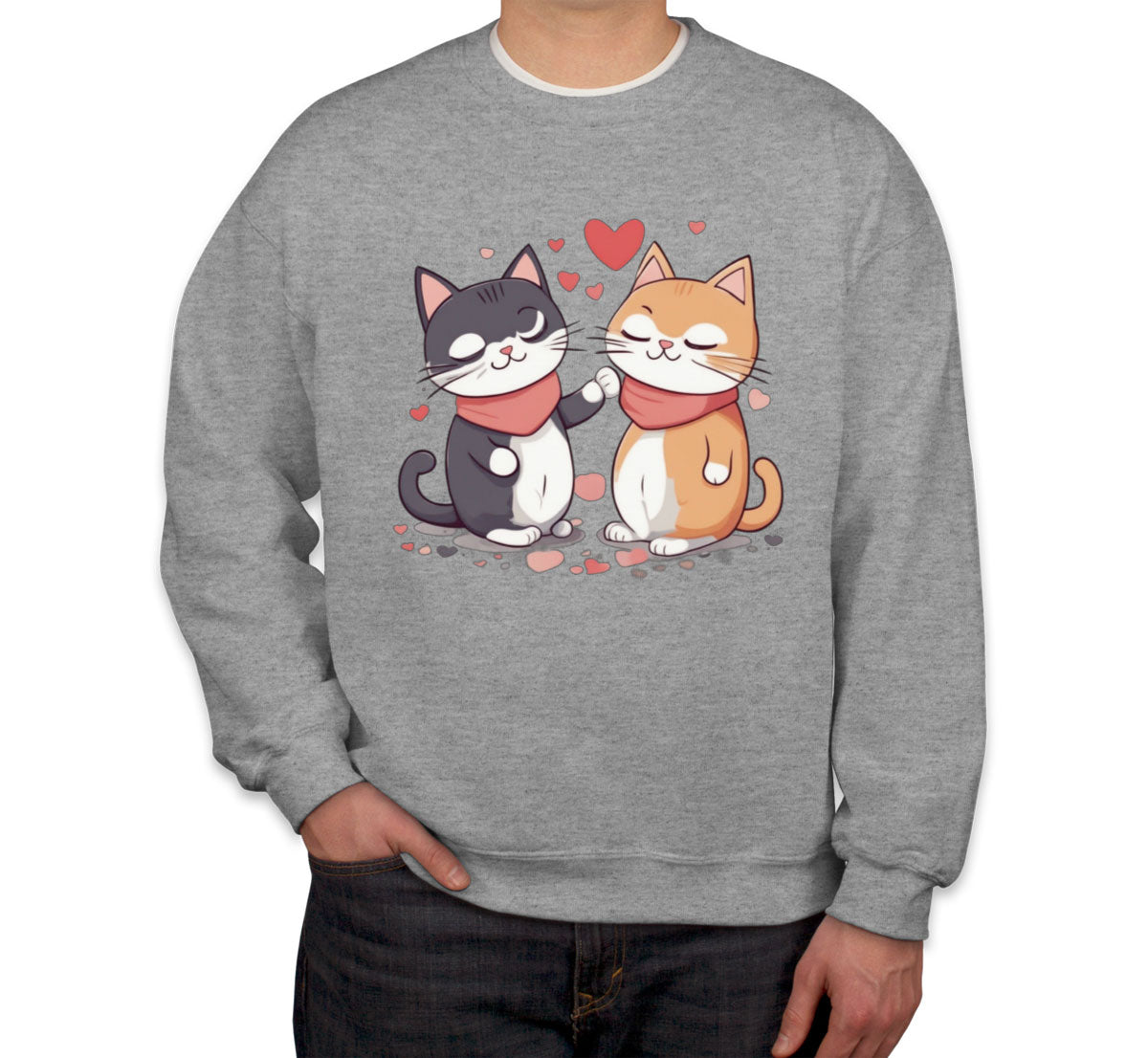 Cute Cat Couples Valentine's Day Unisex Sweatshirt