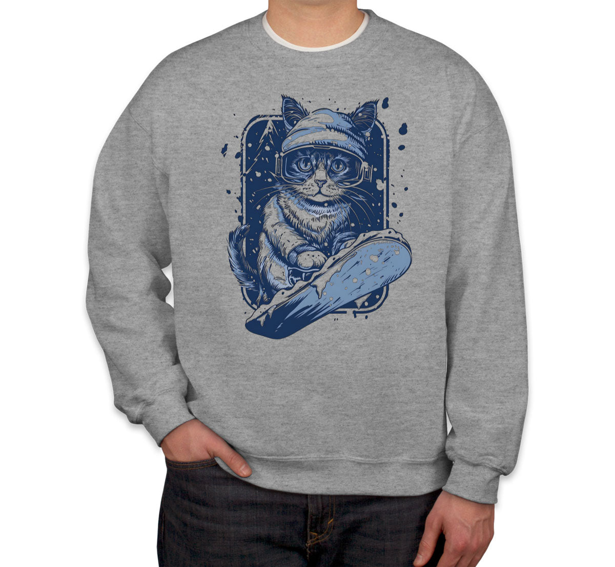 Snowboarding Cat Unisex Sweatshirt