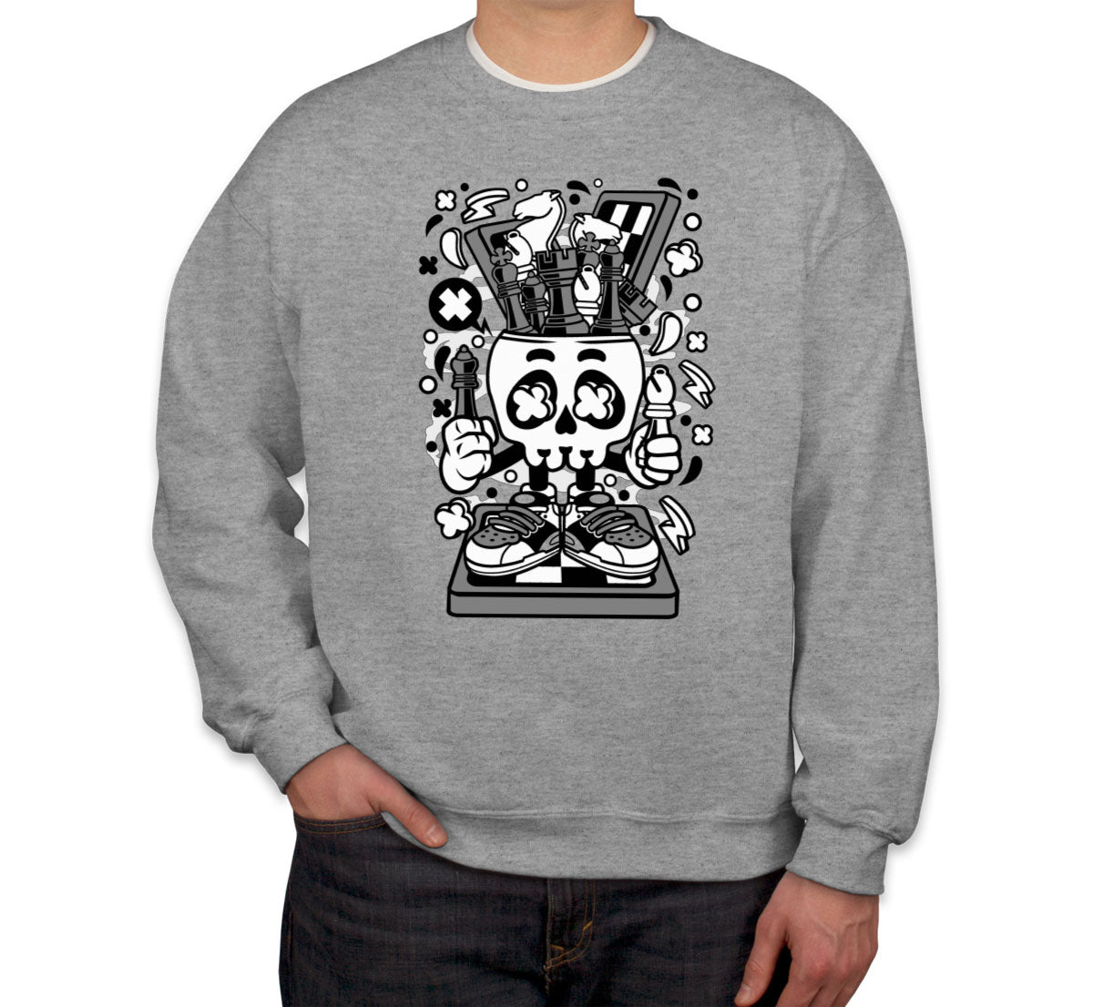 Chess Skull Head Unisex Sweatshirt