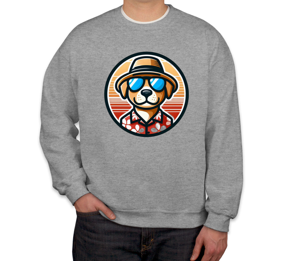 Cool Dog With Hat And Sunglasses Unisex Sweatshirt