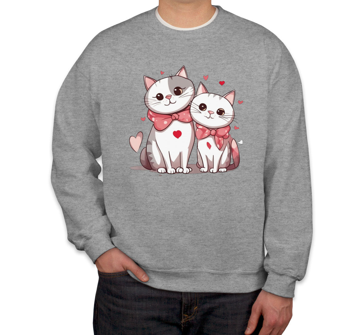 Cute Cat Couples Valentine's Day Unisex Sweatshirt