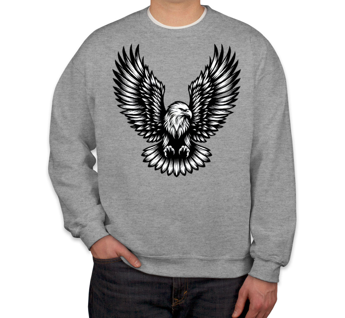 Eagle White And Black Unisex Sweatshirt